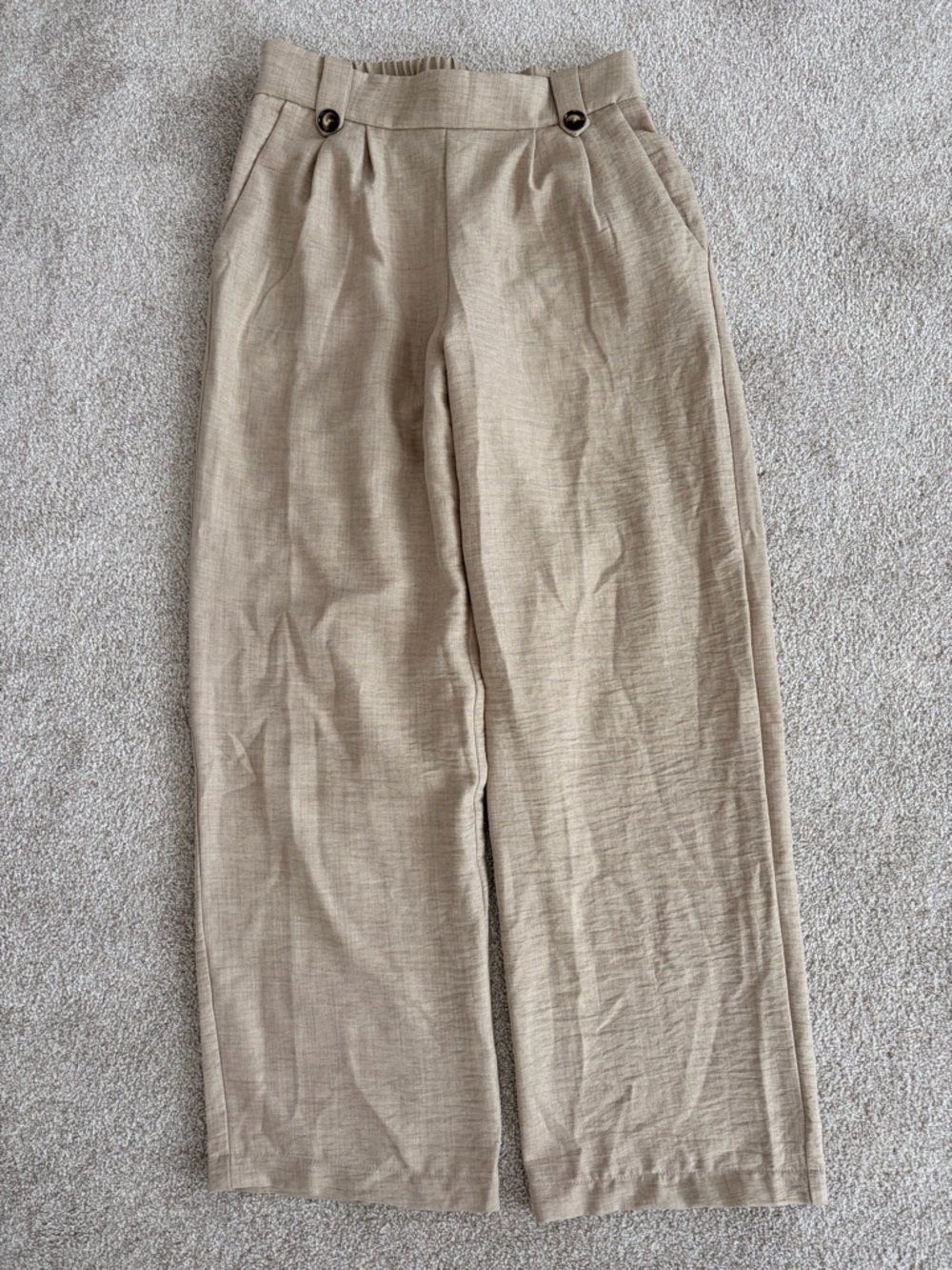 Women’s Wide-Leg Linen Blend Pants in Beige
